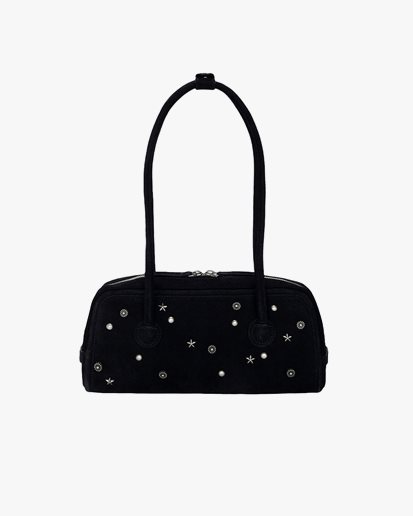 MARGESHERWOOD Soft Baguette Bag Black Studded