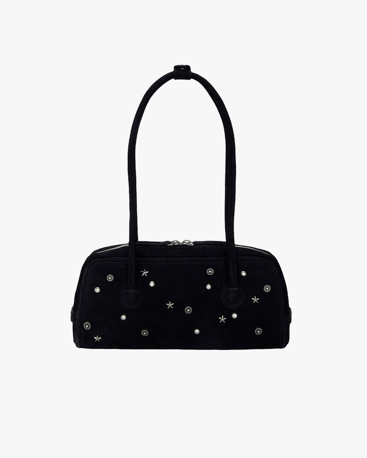 MARGESHERWOOD Soft Baguette Bag Black Studded