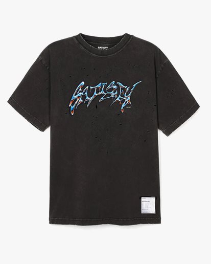 Satisfy Mothtech T-Shirt Aged Black/Blue Logo