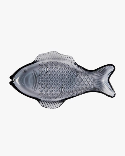 Fish Plate Large Dark Blue Glass