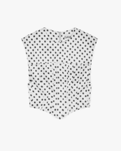 Ganni Printed Double Satin Corset Blouse Egret