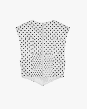 Ganni Printed Double Satin Corset Blouse Egret