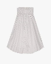 Ganni Printed Double Satin Long Pocket Skirt Egret