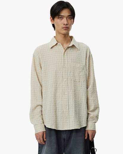 Mfpen Executive Shirt Beige Structure Check