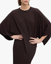 House of Dagmar Jersey Kimono Dress Chocolate Brown