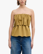 House of Dagmar Sculpted Tube Top Dull Gold