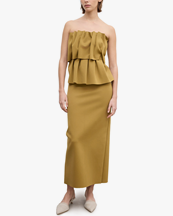 House of Dagmar Sculpted Slim Dress Dull Gold