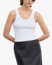 House of Dagmar Ribbed Tank Top White