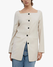 House of Dagmar Square Neck Blazer Sand Beige