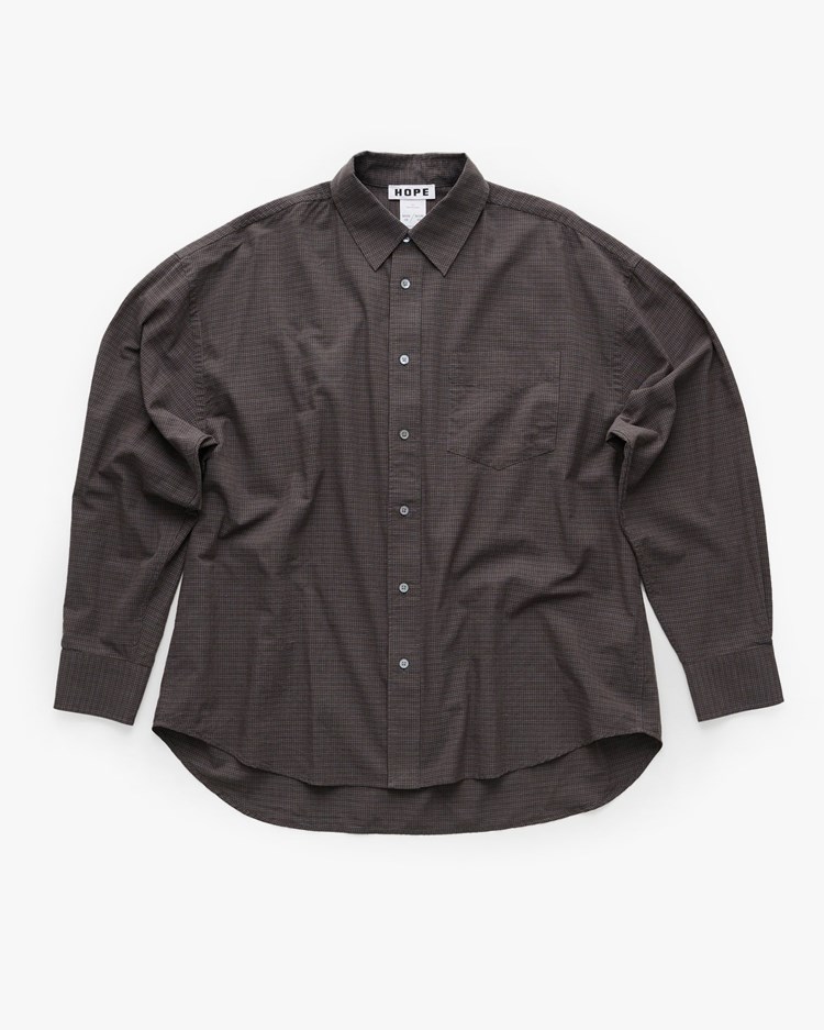 HOPE Room Shirt Dark Brown Check