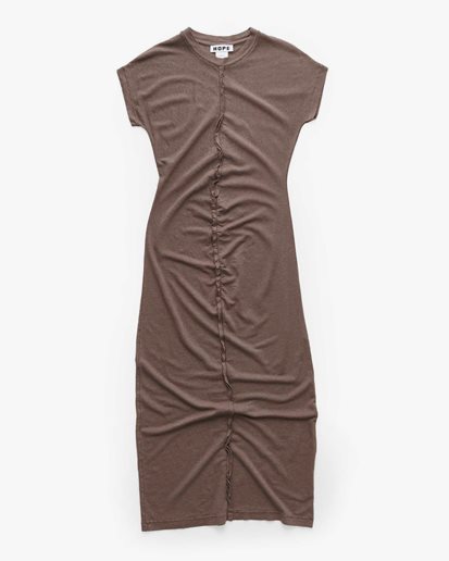 HOPE Roll Dress Plum Grey Hemp