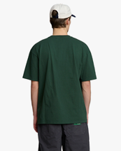 Palmes Dyed T-Shirt Dark Green/White