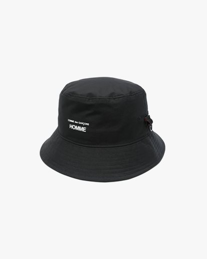 Comme des Garçons Homme Cdg Logo Nylon Bucket Hat Black