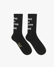 Comme des Garçons Homme Ribbed Logo Socks Black