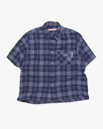 Stockholm Surfboard Club Jerry Short Sleeve Shirt Blue Check
