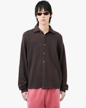 Our Legacy Recovery Shirt Deep Brown Fuzzy Fleece