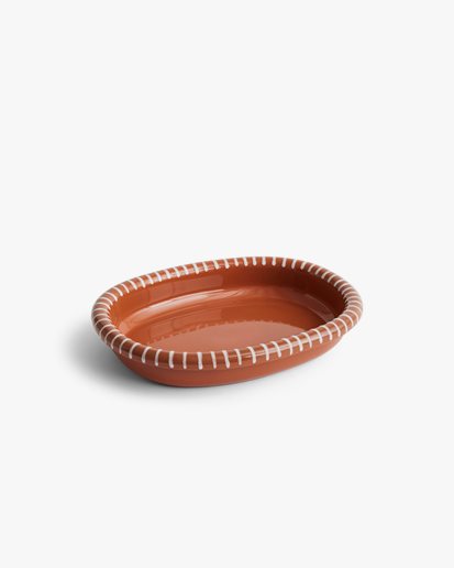 HAY Barro Oval Dish S Natural With Stripes