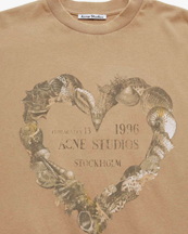 Acne Studios Layered Print Long Sleeve T-Shirt Sand Beige