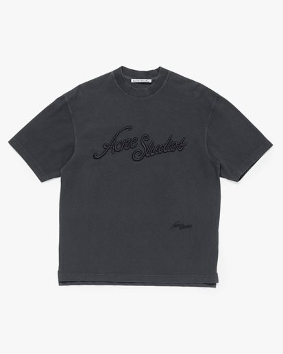 Acne Studios Embroidered Logo T-Shirt Faded Black