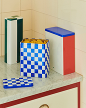 HAY Tin Container Large Blue Off White