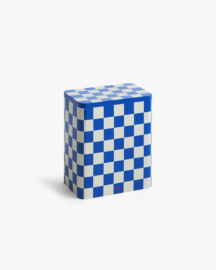 HAY Tin Container Large Blue Off White