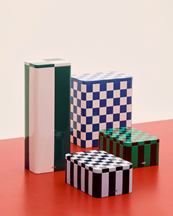 HAY Tin Container Slim Green Off White
