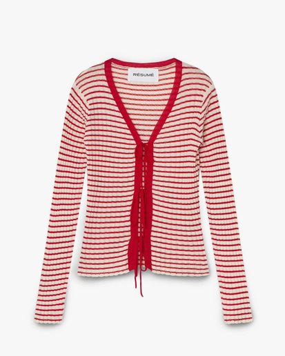 Résumé Finnleyrs Knit Cardigan Red Stripe