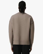 AMI Paris Ami De Coeur Crewneck Sweater Ash/OffWhite