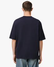 AMI Paris Embroidered Logo T-Shirt Navy Blue