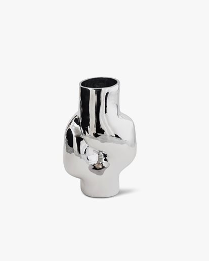 HK Living Gleam Glass High Vase Chrome