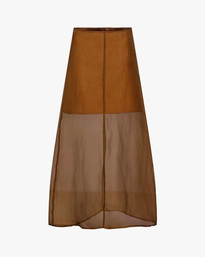 ONE and OTHER Marthe Silk Skirt Olive Green