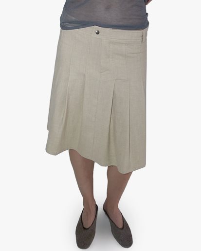 Paloma Wool Lai Pleated Midi Skirt Ecru