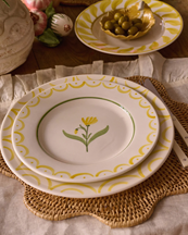 Pick a Poppy Cottage Flower Salad Plate Yellow
