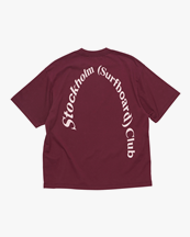 Stockholm Surfboard Club Regular Back Logo T-Shirt Maroon