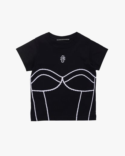 Stockholm Surfboard Club Fitted Lace Print T-Shirt Black