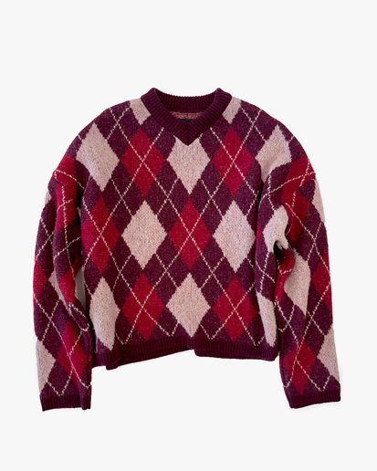 Stockholm Surfboard Club Knitted V-Neck Sweater Pink