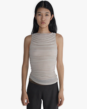Paloma Wool Hari Gathered Top Beige