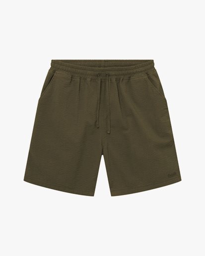 Forét Hush Seersucker Shorts Army