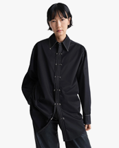 LEMAIRE Embellished Metal Shirt Black