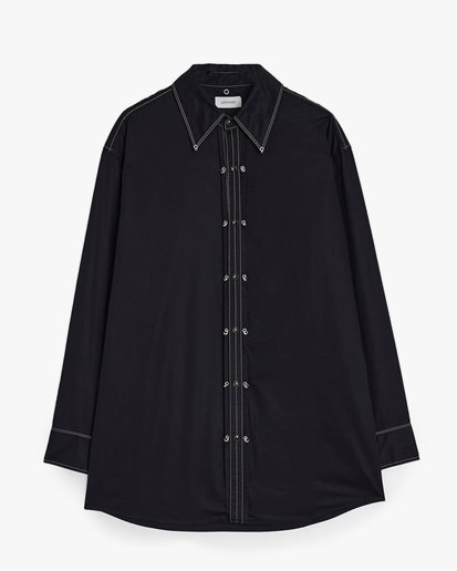 LEMAIRE Embellished Metal Shirt Black