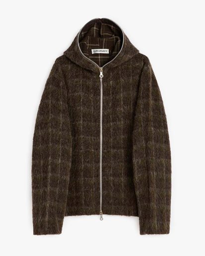 Our Legacy Full Zip Hood Dorf Check Hairy Wool