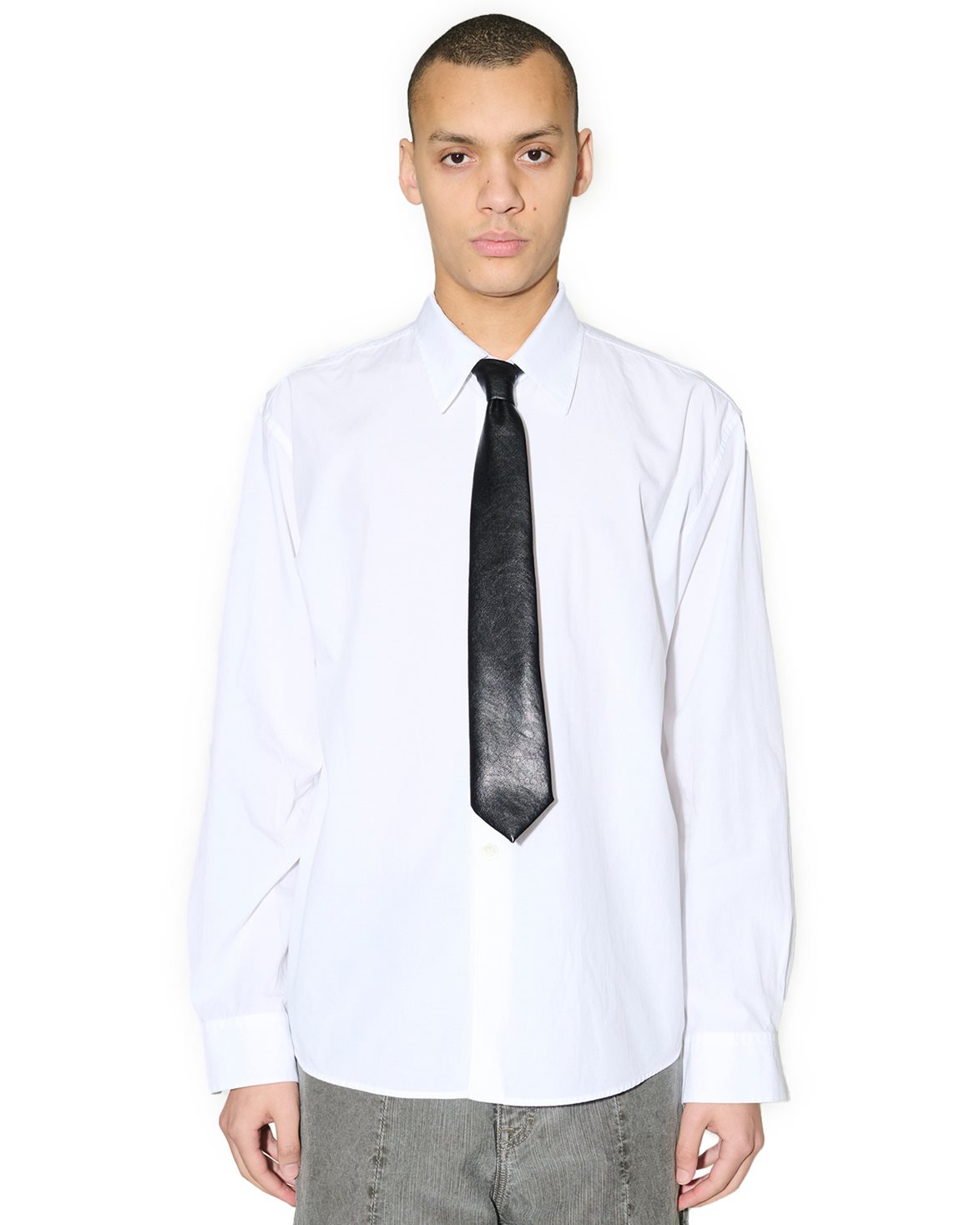 小物 Our Legacy TIE Black Real Fake Leather Our Legacy - Tie Black Real Fake Leather