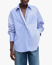 House of Dagmar Asymmetric Shirt Blue Stripe