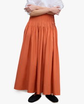 House of Dagmar Poplin Maxi Skirt Orange Rust