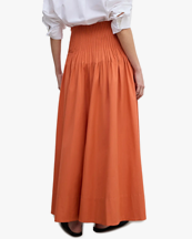 House of Dagmar Poplin Maxi Skirt Orange Rust