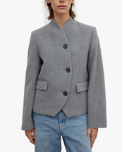 House of Dagmar Short Curved Jacket Grey Melange