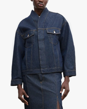 House of Dagmar Short Denim Jacket Selvedge Rinse