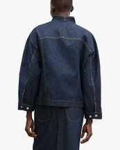 House of Dagmar Short Denim Jacket Selvedge Rinse