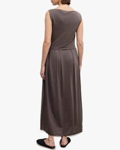 House of Dagmar Square Neck Dress Sepia