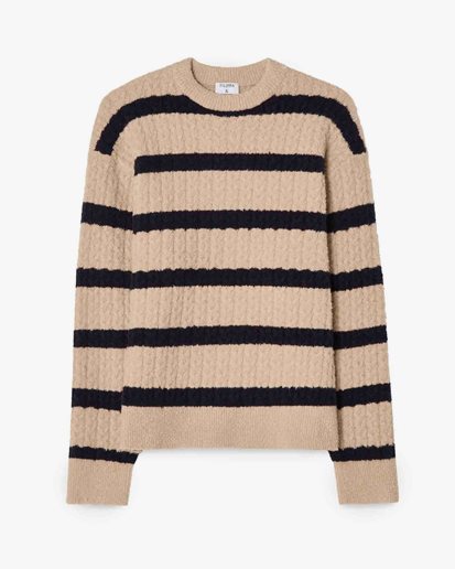 Filippa K Braided Striped Sweater Light Khaki
